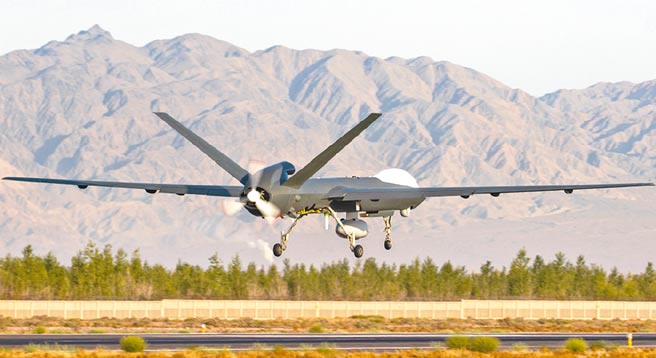 大陆「彩虹-5」（CH-5）无人机。（取自微博＠中国航天科技集团）