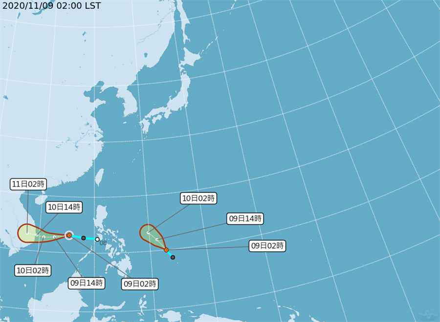 Light Taiwan Ai Tao is already formed, and it is estimated that it will advance to the Indochina peninsula, and there is no direct threat to Taiwan.  (Photo / Central Meteorological Office)