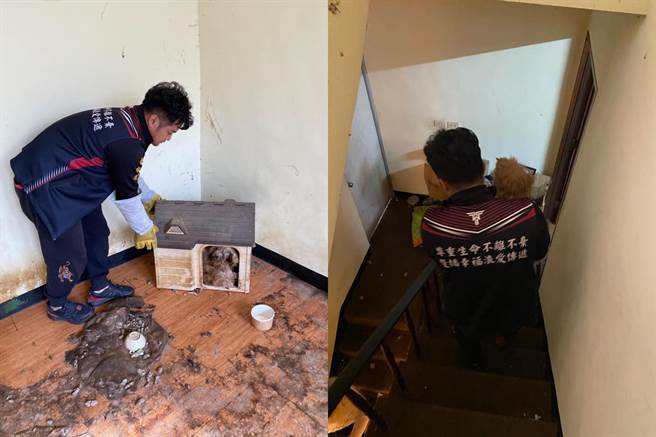 新竹民间动保团体获报后，火速前往救援遭弃养的毛孩。（脸书社团《新竹人大小事》／苏育宣翻摄）