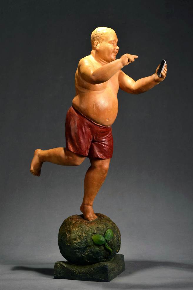 陈和霆作品「一指定输赢」。（葫芦墩文化中心提供／陈淑娥台中传真）