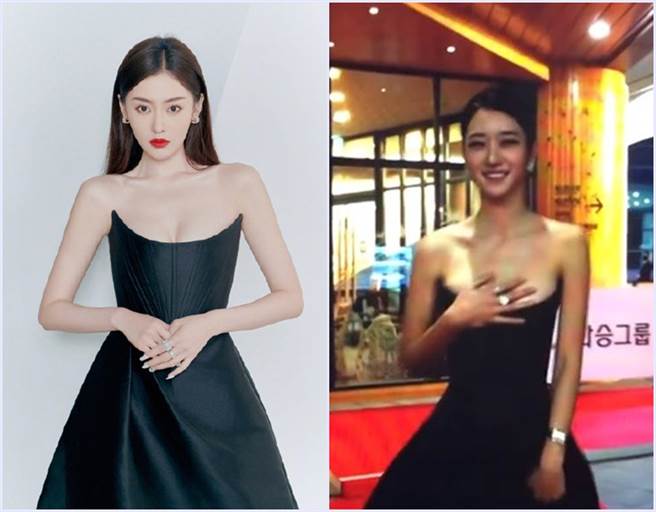 (左)张天爱撞衫(右)徐睿知。(图/(左)明星爱街拍、(右)mydaily)