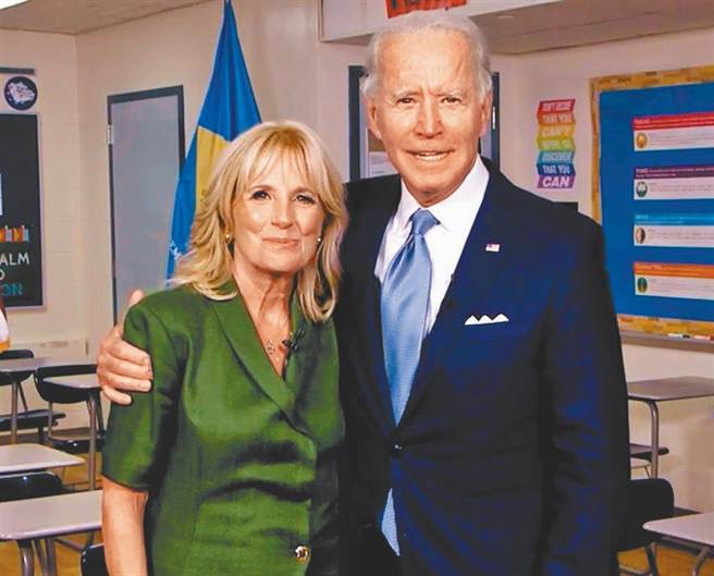 民主党籍美国总统候选人拜登与妻子。（资料照／TPG、达志影像）