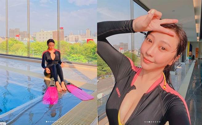 近期姚蜜對潛水有興趣，特地去上課學習，她也在Instagram分享潛水照。(圖/ 摘自姚蜜IG)