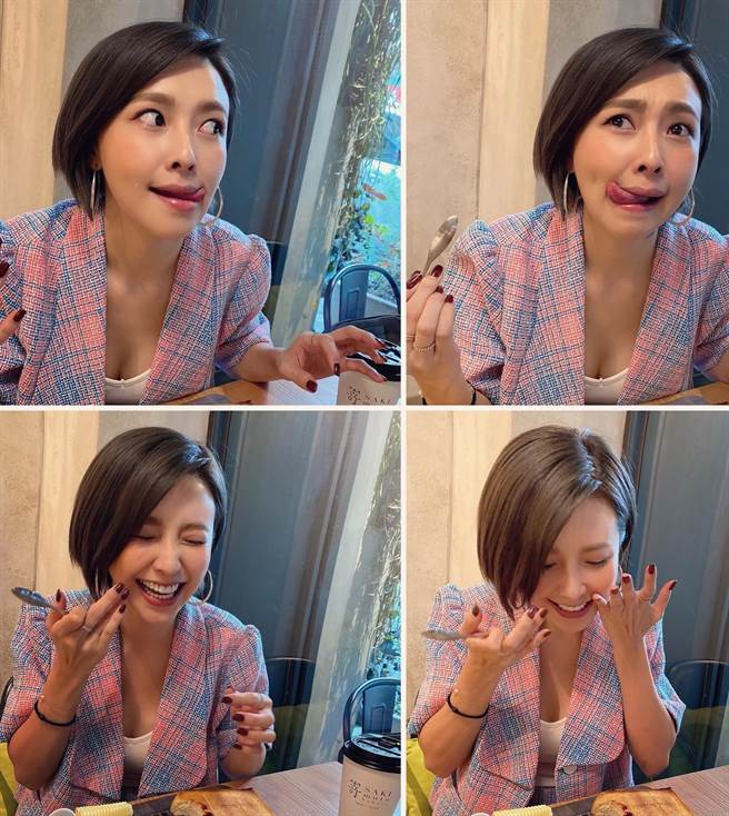 吴婉君吃个土司表情多变，相当俏皮。（图／翻摄自吴婉君脸书）