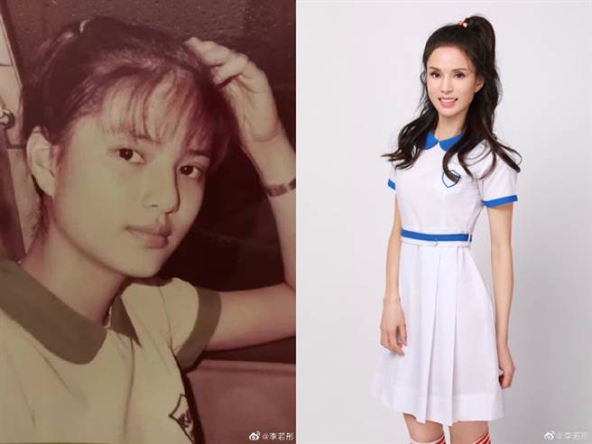李若彤穿上17岁制服。（图／微博@李若彤）
