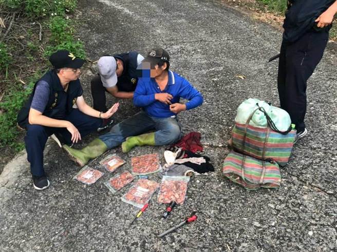 台东林区管理处与保七总队第九大队于9月运用物联网监控山区，26日查获1起窃取牛樟菇案件。（台东林管处提供／蔡旻妤台东传真）