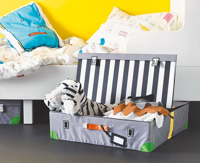 儿童房有收纳整理的工具，可以帮助孩子学习分类，也能更好整理。（IKEA提供）