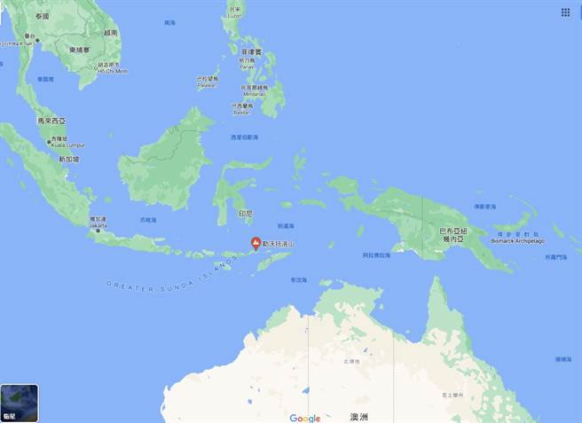 印尼伊利勒沃托洛火山位置图  （图来自互联网）
