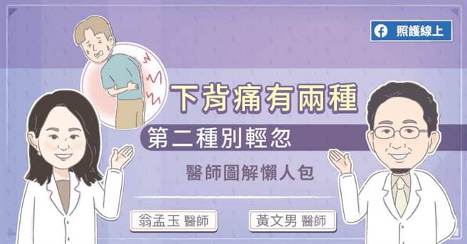 腰酸背痛是经常遇到的问题，可以概分为两种类型。(图/照护线上提供)