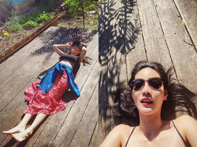 曾之乔豪迈地躺在木板上睡午觉。（图／FB@曾之乔）