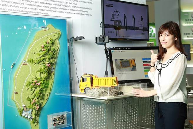 （台湾永续主题馆展出的循环物料验证与媒合平台计画。图／循环经济推动办公室提供）
