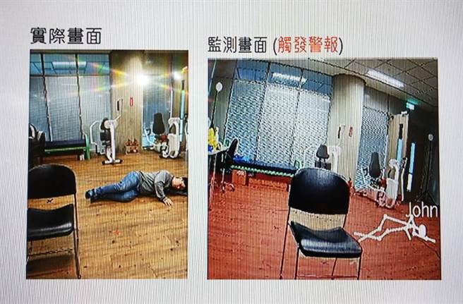 新一代AI识别跌倒侦测，能将长者担心隐私不保的疑虑，减低到最小程度，设计贴心。(图/梁惠明摄)