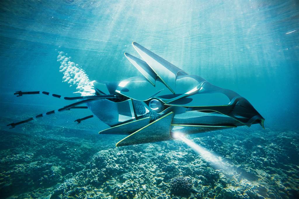 在海底移動的幽浮示意圖。（達志影像/Shutterstock）