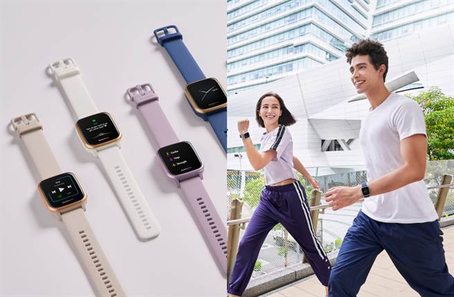 智慧腕表搭载超完整运动功能及全天候健康监测支援，亦推出多款配色让表主能轻松兼具日常穿搭造型。（图／品牌提供）