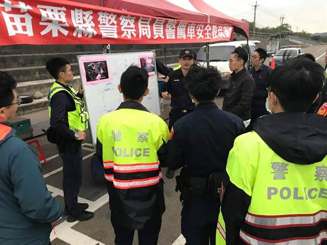 苗栗县警局7日举办员警安全驾驶训练。（苗栗县警局提供／谢明俊苗栗传真）