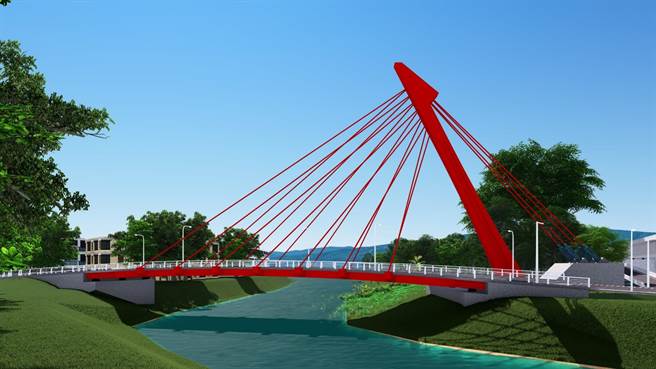 位于台南仁德区文贤路上的文贤桥，因梁底较低且防洪能力不足，亟须改建。台南市政府向中央争取6亿元，将一併改建长约1390公尺的文贤路（含文贤桥），图为模拟示意图。（南市府工务局提供／李宜杰台南传真）