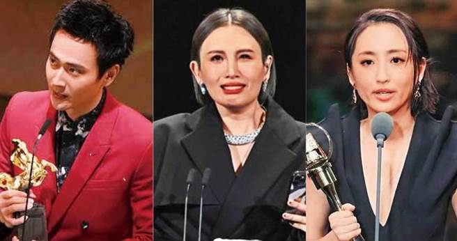 刘冠廷（左）、魏如萱（中）、柯佳嬿（右）虽然在台上都没向另一半道谢，不过他们都感激在内心。（图／翻摄自网路）