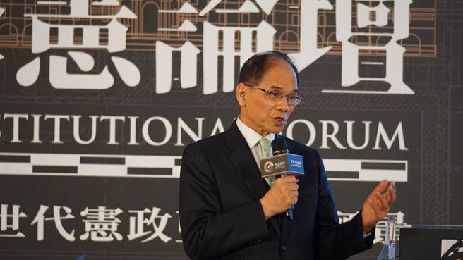 立法院長游錫堃下午出席NOWnews舉辦的「修憲論壇」。（趙婉淳攝）