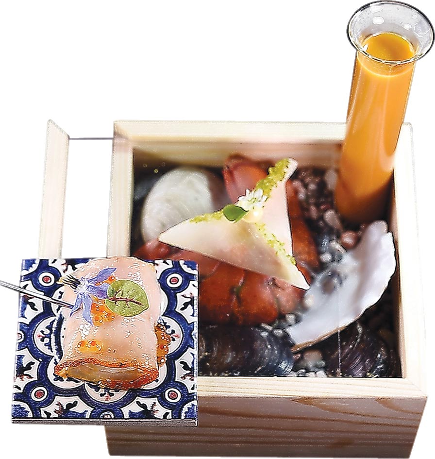 本季新菜〈龍蝦三吃〉，以特別訂製的木盒呈現，搶眼吸睛。圖／姚舜
