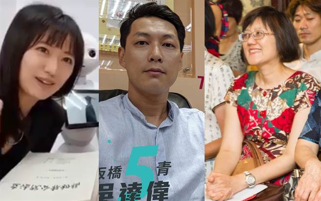 台大13妹之一的「公卫文」王郁文（左起）、网红Z9吴达伟、柯文哲胞妹柯美兰，皆当选民眾党党代表。（合成图／摘自高虹安脸书、吴达伟脸书、柯文哲脸书）