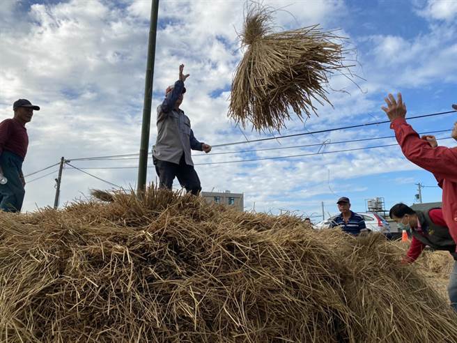 公馆乡农会传承扎稻草、堆秆棚农事技艺，再现早期农村景象，吸引民眾走入社区、体验农家乐。（公馆乡农会提供／何冠娴苗栗传真）