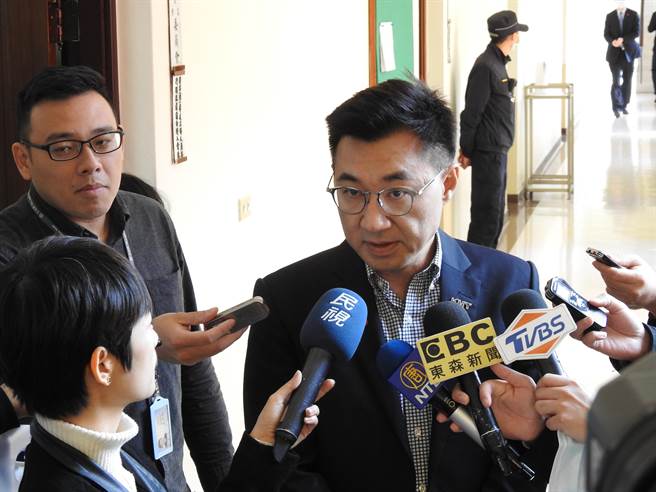 国民党主席江启臣。（赵婉淳摄）