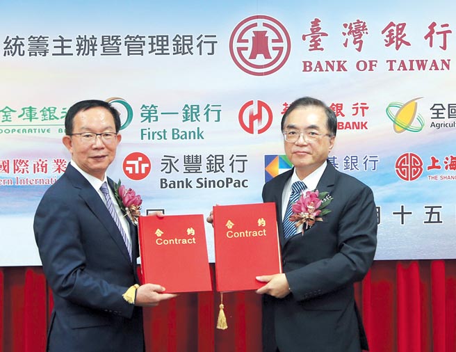 新鑫董事長許國興（左）與臺灣銀行總經理許志文（右）共同主持簽約儀式。圖／臺灣銀行提供