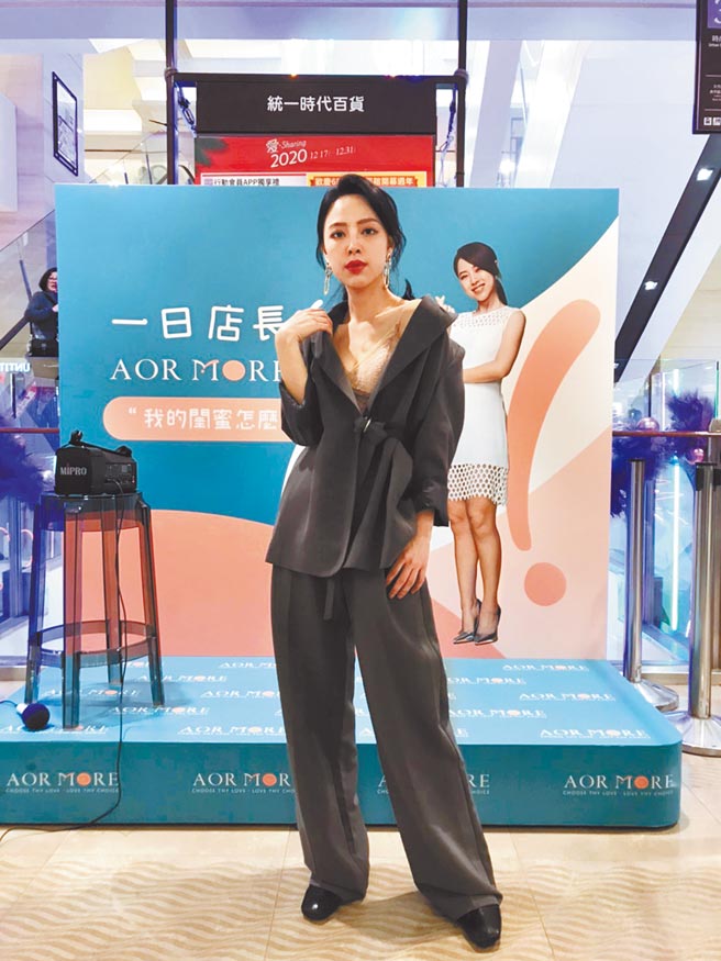 林筳谕（勇兔）昨出席内衣品牌一日店长活动。（许政榆摄）