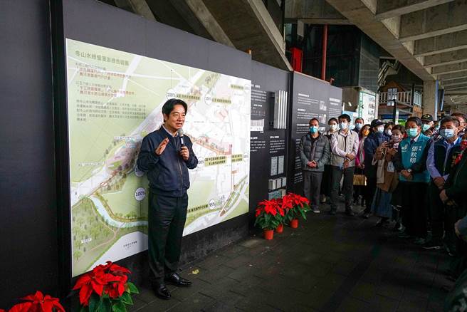 副总统赖清德今赴冬山乡参访「宜兰溪南绿色转运亮点计画」，认为这项建设将吸引更多观光客前来冬山。（李忠一摄）