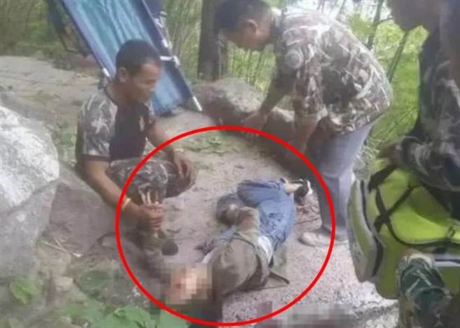 怀孕妻子遭谋夺财产丈夫推落悬崖大难不死，但胎儿已不保。（图／东网）