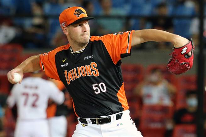 统一狮已与封王三洋投完成续约，图为布雷克。（资料照／陈麒全摄）