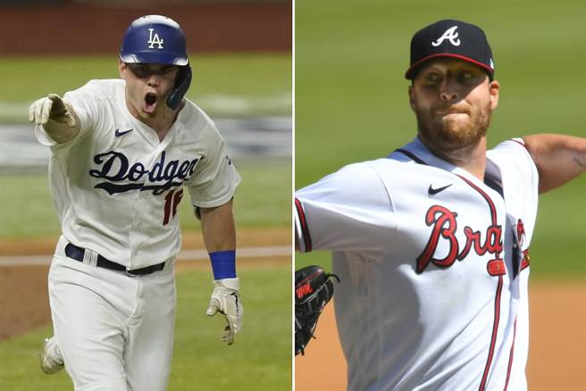 道奇捕手威尔史密斯(左)、勇士投手威尔史密斯(右)今年在国联冠军赛正面对决。（美联社资料照）