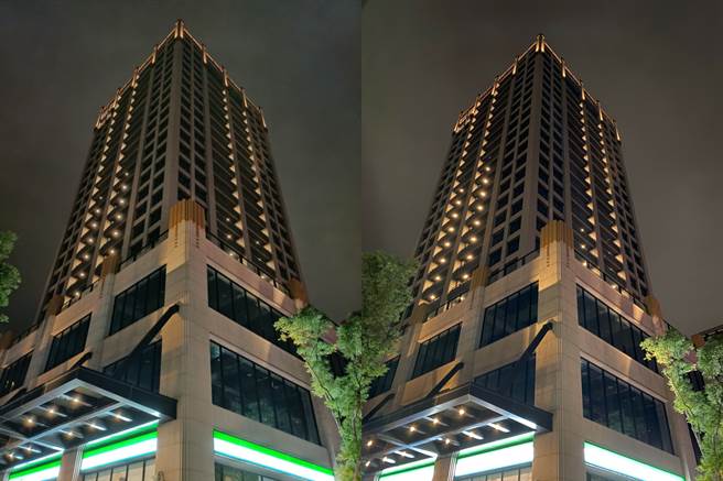 realme X7 Pro与iPhone 11 Pro Max(右）的夜间实拍对比（1）。（黄慧雯摄）
