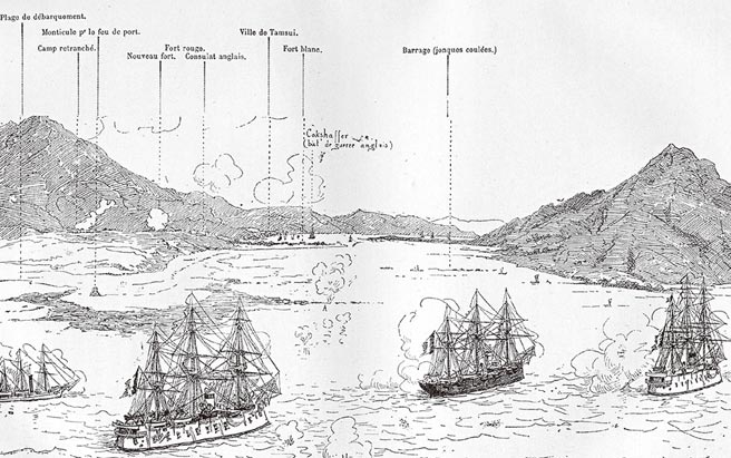 法军夺据基隆。（时报出版提供）