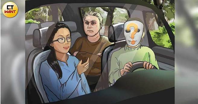 H男指称妻子和「导游」私奔后，人就消失，不过H男对导游长相却无法交代清楚，家人跟警方不禁怀疑是否真有此人。（图／本刊绘图组）