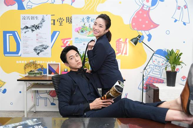 邱昊奇、梁舒涵配对有火花。（三立提供）