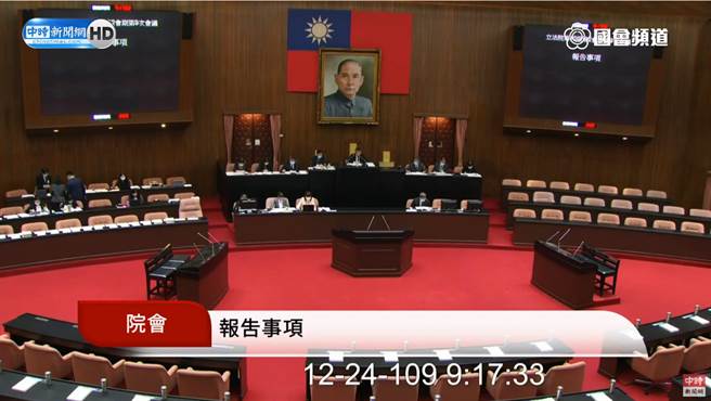 立法院表决莱猪进口9项行政命令。（图／立法院直播画面／中时新闻网）
