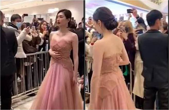 粉丝镜头的江疏影顏值超正，她的美肌更是白到会发光不科学。（图／取材自微博）
