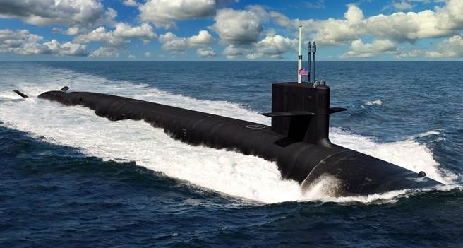 哥伦比亚级潜舰是美国海军的优先打造项目，图为艺术家笔下的示意图。（美国海军）