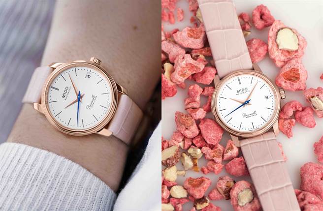 主打清新夢幻的霧粉色調，結合玫瑰金的奢華感，成為人緣滿分的新年錶款首選。（圖／品牌提供）