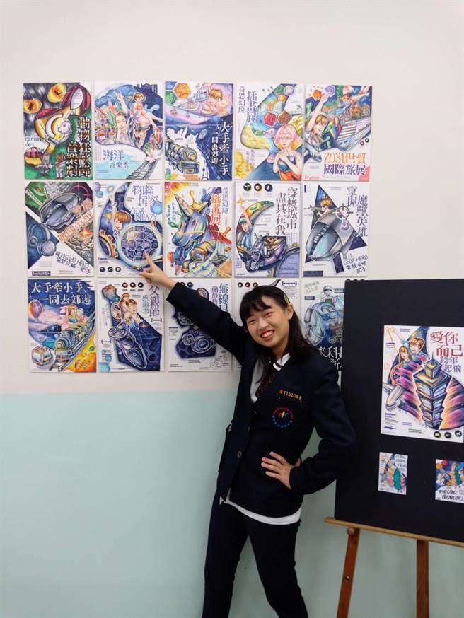 光復高中广设科学生曾宁多才多艺动静皆宜，喜欢画画的她也爱跳舞。（邱立雅摄）