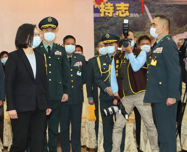 蔡總統出席將官晉任典禮，勉為國軍培養人才。（圖／陳怡誠攝）