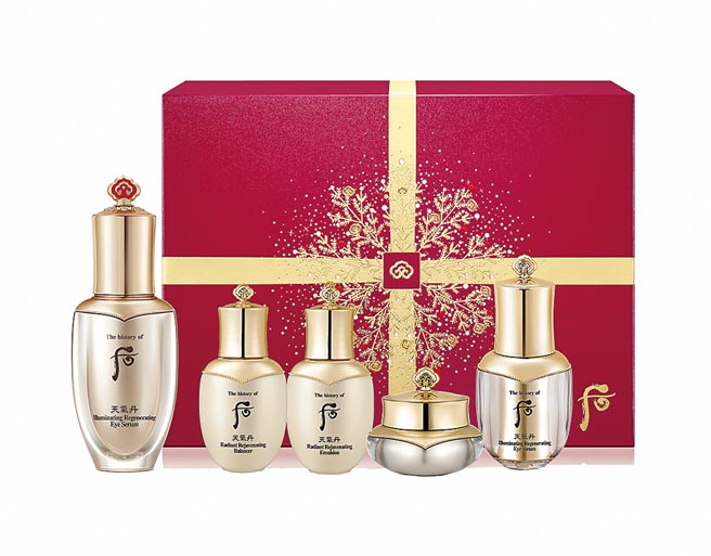 原价值近1万3000元的Whoo天气丹华炫晴亮璀璨礼盒，限量30组，现省近6000元，搭配满千送百优惠更划算。（统一时代百货台北店提供）