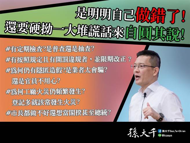 孙大千脸书发文。（摘自孙大千脸书）