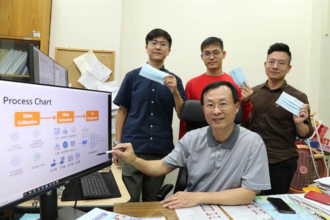兴大团队开发出「最佳口罩配置AI模式」研发成果，获AI创意竞赛第二名。（陈淑芬摄）