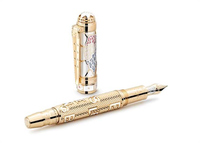 万宝龙着名人物系列「猫王」艾维斯普里斯莱限量款98钢笔，约3万8000欧元。（Montblanc提供）