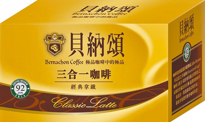 家樂福「貝納頌經典咖啡/2合1曼特寧、3合1曼特寧、3合1拿鐵（圖）」，13g至22g x 25入，398元，今起至明年1月12日買1送1。（家樂福提供）