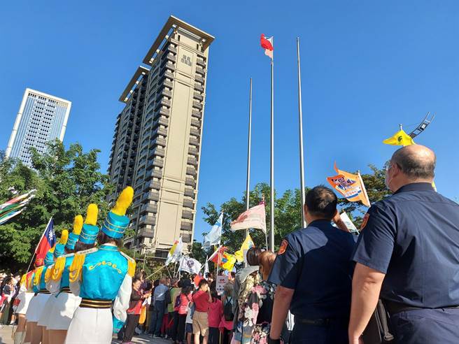 国庆升旗示意图。（台中市政府提供）
