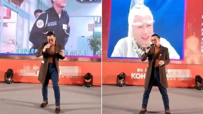 孙兴现身商场表演无人识。(图／翻摄自微博)