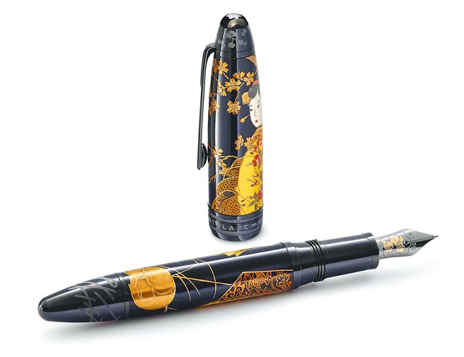 万宝龙大师杰作系列向京都顶级工艺致敬之书法莳绘限量款88，约3万6000欧元。（Montblanc提供）